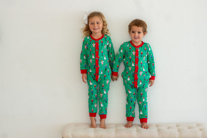 Unisex Faux Butt Flap Christmas Jammies-Patterns (Miller Collection)