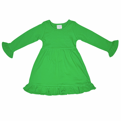 Girls Longsleeve Empire Ruffle Dress