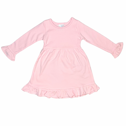 Girls Longsleeve Empire Ruffle Dress