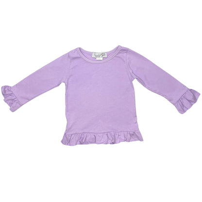 Threaded Cotton Girl Long Sleeve Ruffle Shirt 100% Cotton