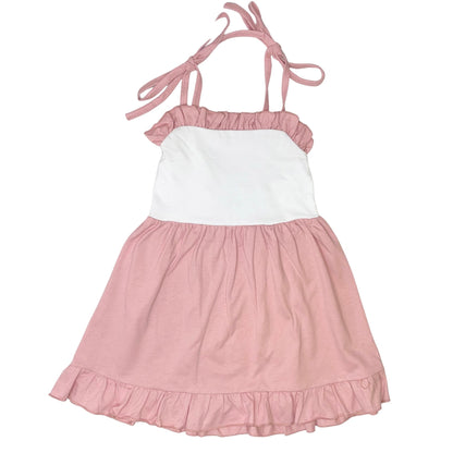 Ruffle Tie Sun Dress 100% Cotton