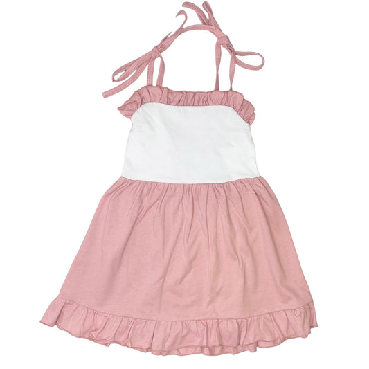 Ruffle Tie Sun Dress 100% Cotton