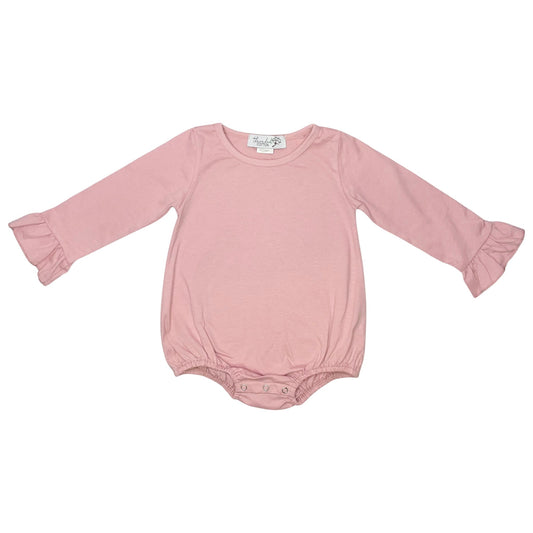 Threaded Cotton Girl Long Sleeve Ruffle Bubble 100% Cotton