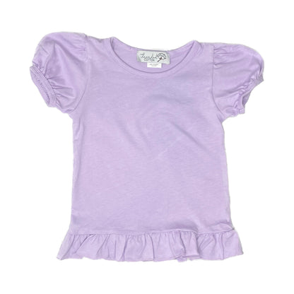 Threaded Cotton Girl Short Sleeve Ruffle Shirt 100% Cotton