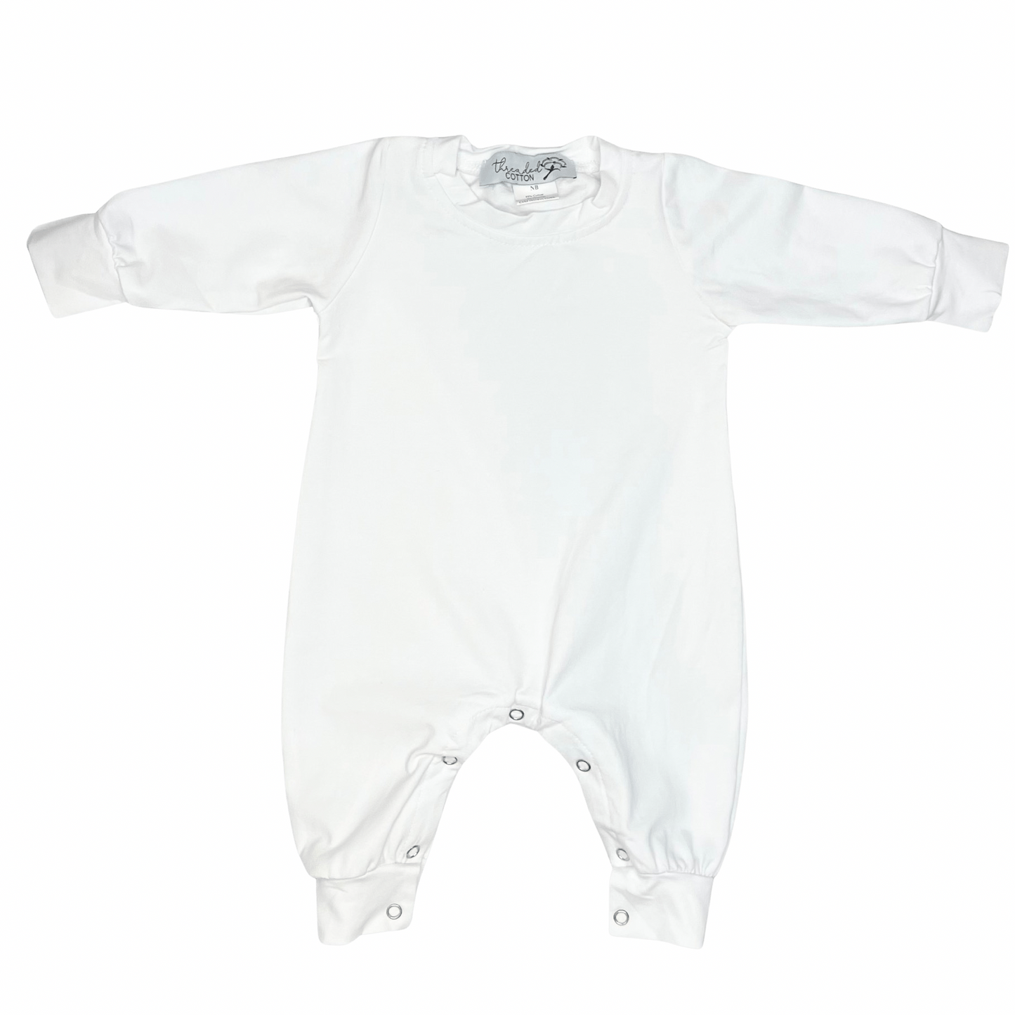 Threaded Cotton Boy Long Sleeve Romper 100% Cotton